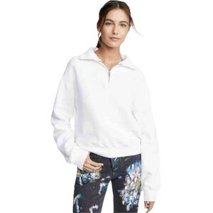 REDONE White 90S Cropped Half Zip Sweatshirt Women’s Ivory Size Small & Large